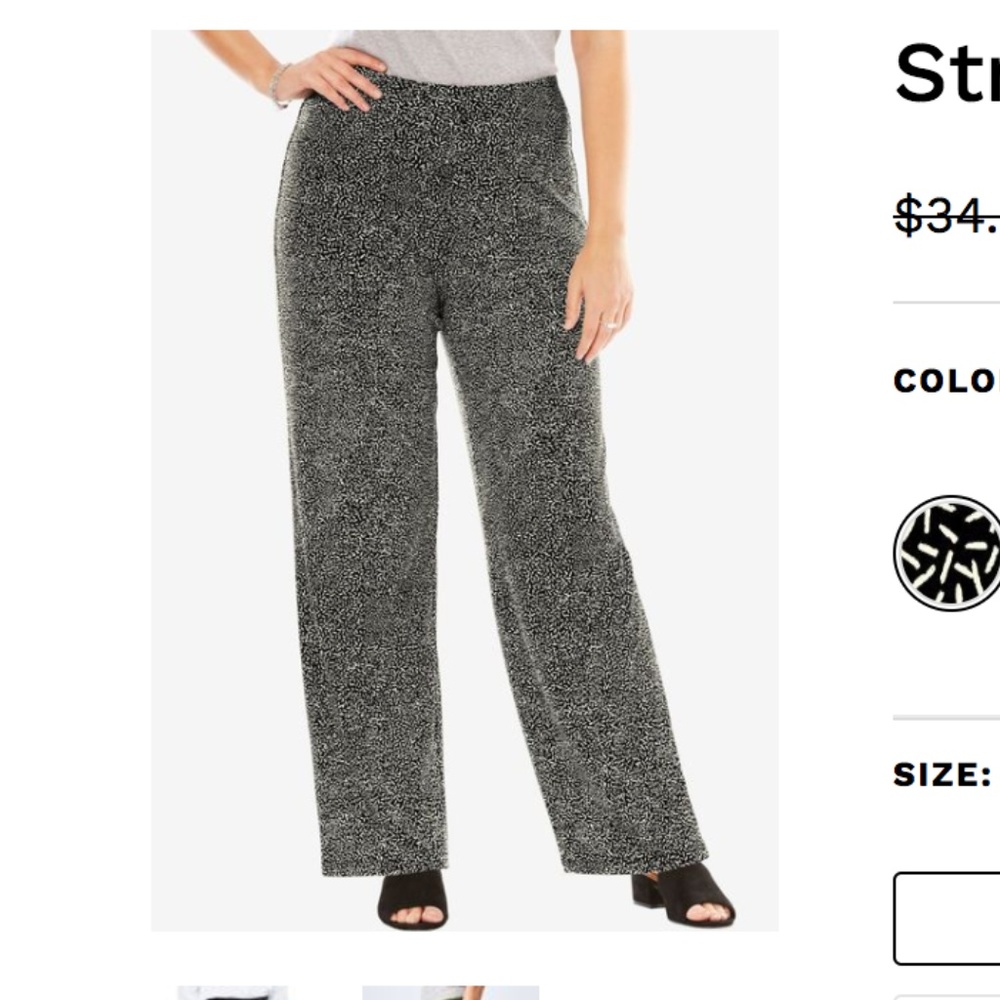 WOMAN WITHIN Stretch Travel Pants - 5X (38/40)